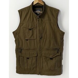 Mens Eddie Bauer Fishing Utility Vest Multiple Pockets Sz Large Tall LT EC